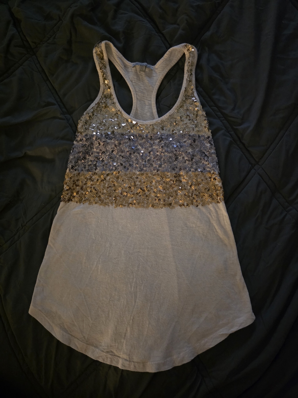 Sequin Stripe Racerback Tank Top